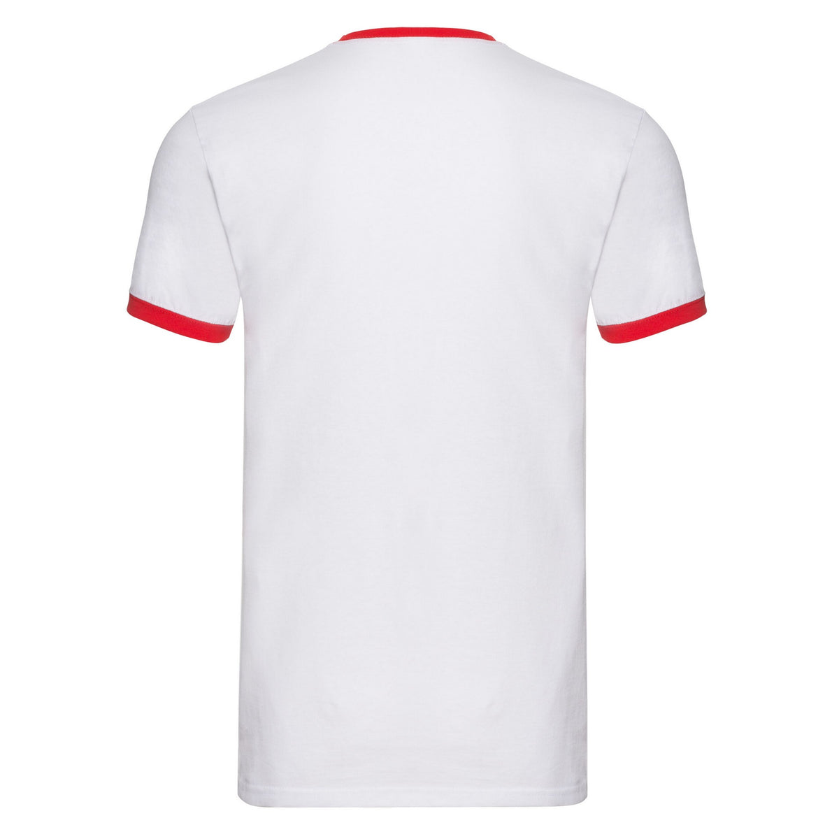 White-Red - Back - Fruit of the Loom Mens Contrast Ringer T-Shirt