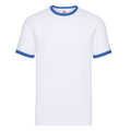 White-Royal Blue - Front - Fruit of the Loom Mens Contrast Ringer T-Shirt