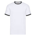 White-Black - Front - Fruit of the Loom Mens Contrast Ringer T-Shirt