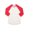 Washed White-Warm Red - Front - Superstar By Mantis Unisex Adult 3-4 Sleeve Baseball T-Shirt