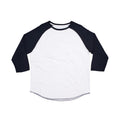 Pure White-Dark Navy - Front - Superstar By Mantis Unisex Adult 3-4 Sleeve Baseball T-Shirt