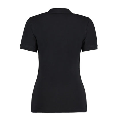Black - Back - Kustom Kit Womens-Ladies Sophia Comfortec V Neck Polo Shirt