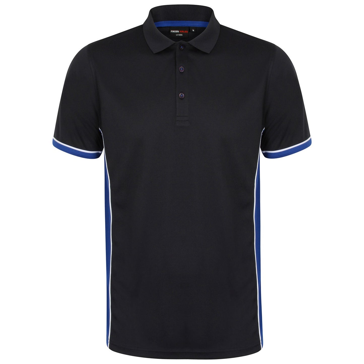 Navy-Royal Blue - Front - Finden & Hales Mens Contrast Panel Polo Shirt