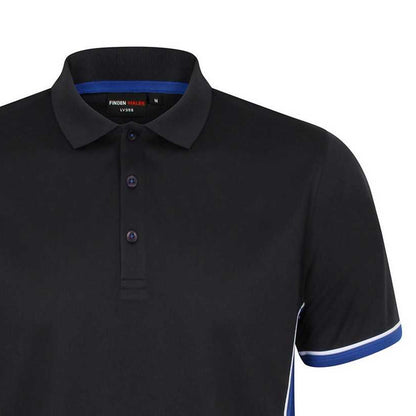 Navy-Royal Blue - Back - Finden & Hales Mens Contrast Panel Polo Shirt
