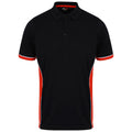 Black-Red - Front - Finden & Hales Mens Contrast Panel Polo Shirt