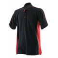 Black-Red - Front - Finden & Hales Mens Cotton Pique Sports Polo Shirt