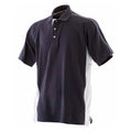 Navy-White - Front - Finden & Hales Mens Cotton Pique Sports Polo Shirt