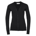 Black - Front - Russell Collection Womens-Ladies Deep V Cardigan