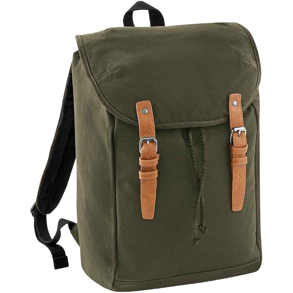 Military Green - Front - Quadra Vintage Backpack