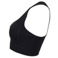 Black - Side - Skinni Fit Womens-Ladies Workout Crop Top