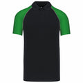 Black-Green - Front - Kariban Mens Contrast Pique Baseball Polo Shirt