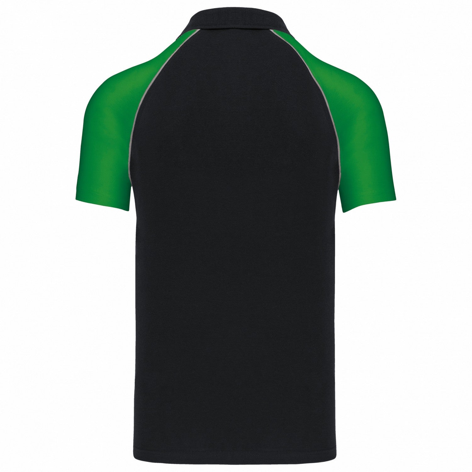 Black-Green - Back - Kariban Mens Contrast Pique Baseball Polo Shirt