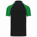 Black-Green - Back - Kariban Mens Contrast Pique Baseball Polo Shirt