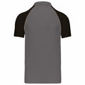 Slate Grey-Black - Back - Kariban Mens Contrast Pique Baseball Polo Shirt