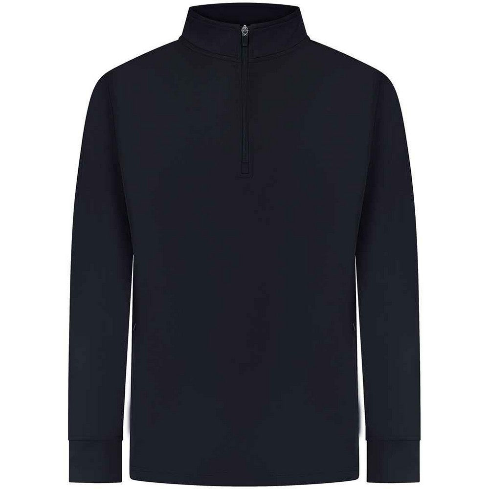 Navy - Front - Finden & Hales Mens Quarter Zip Tracksuit Top
