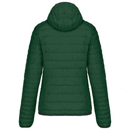 Forest Green - Back - Kariban Womens-Ladies Lightweight Hooded Padded Jacket