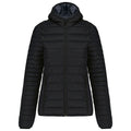 Black - Front - Kariban Womens-Ladies Lightweight Hooded Padded Jacket
