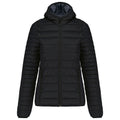 Black - Front - Kariban Womens-Ladies Lightweight Hooded Padded Jacket