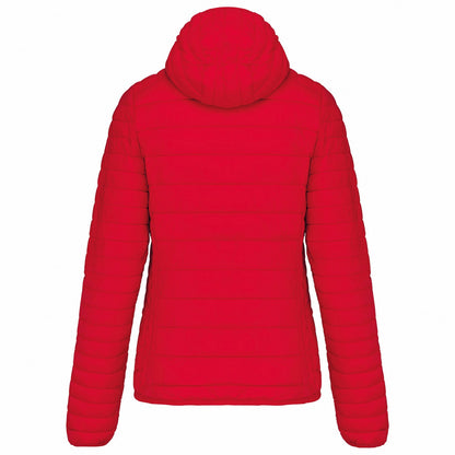 Red - Back - Kariban Womens-Ladies Lightweight Hooded Padded Jacket