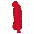 Red - Side - Kariban Womens-Ladies Lightweight Hooded Padded Jacket
