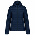 Navy - Front - Kariban Womens-Ladies Lightweight Hooded Padded Jacket