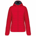 Red - Front - Kariban Womens-Ladies Lightweight Hooded Padded Jacket