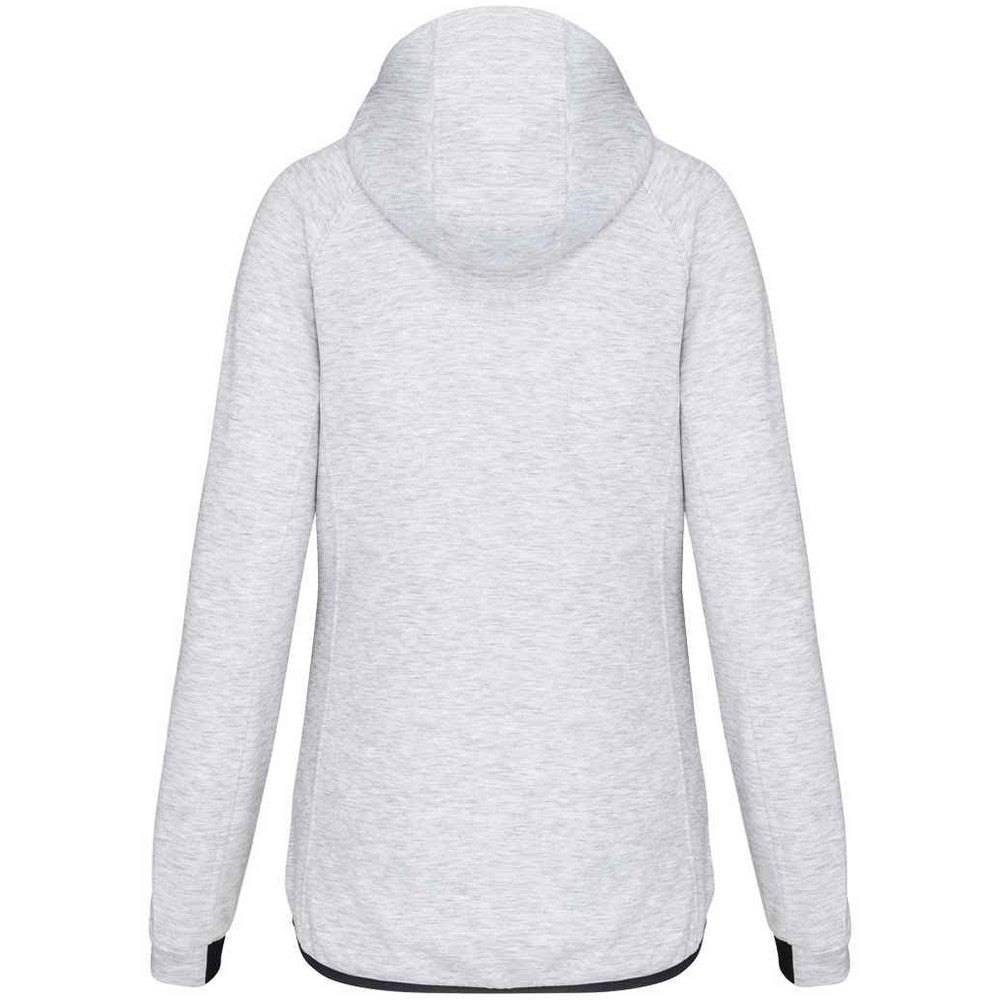 Ash Heather - Back - Proact Womens-Ladies Performance Hooded Jacket