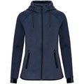 French Navy Heather - Front - Proact Womens-Ladies Performance Hooded Jacket