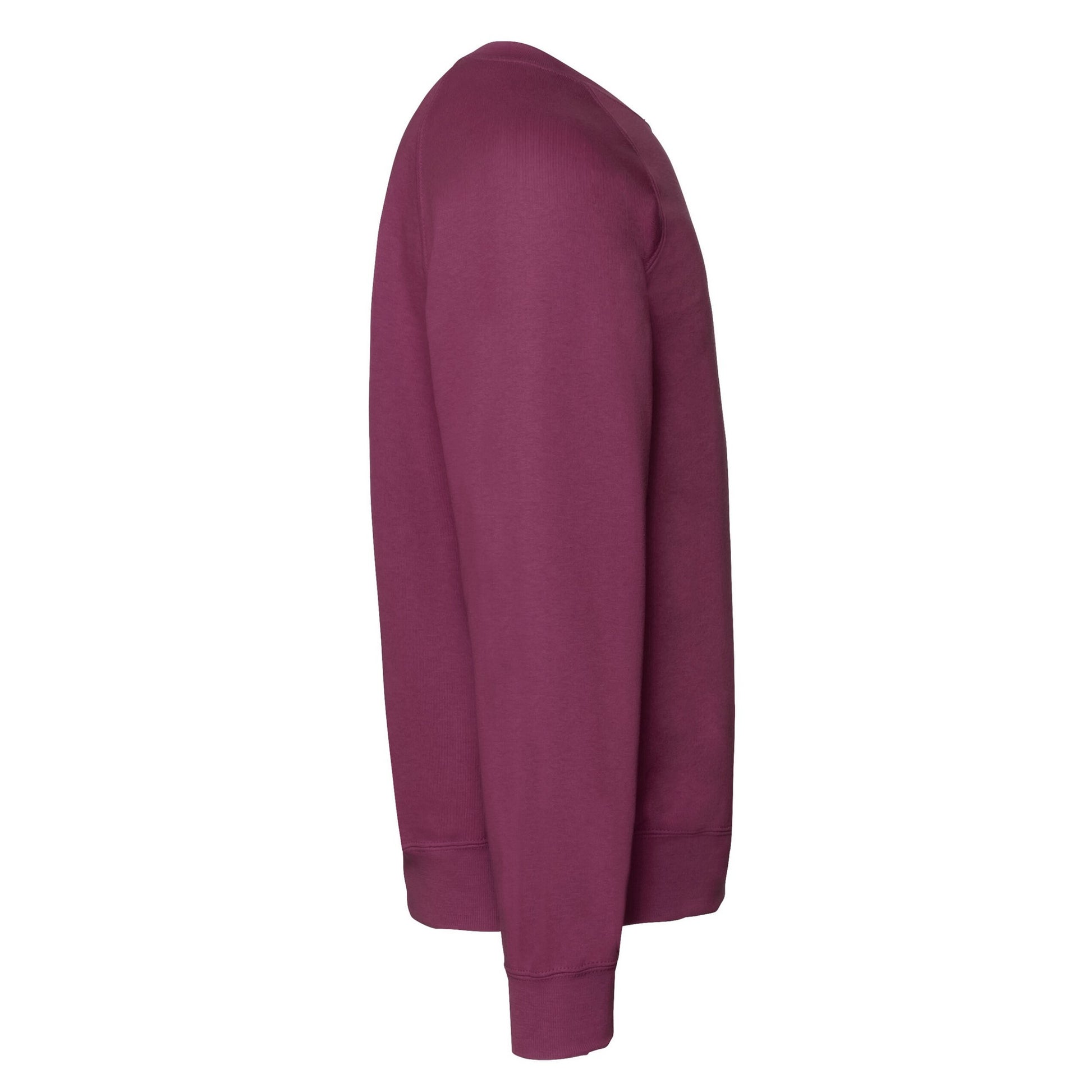 Burgundy - Side - Fruit Of The Loom Mens Classic Raglan Sweatshirt
