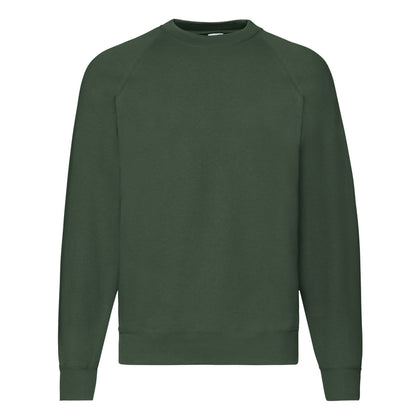 Bottle Green - Front - Fruit Of The Loom Mens Classic Raglan Sweatshirt