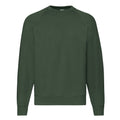 Bottle Green - Front - Fruit of the Loom Mens Classic Raglan Sweatshirt