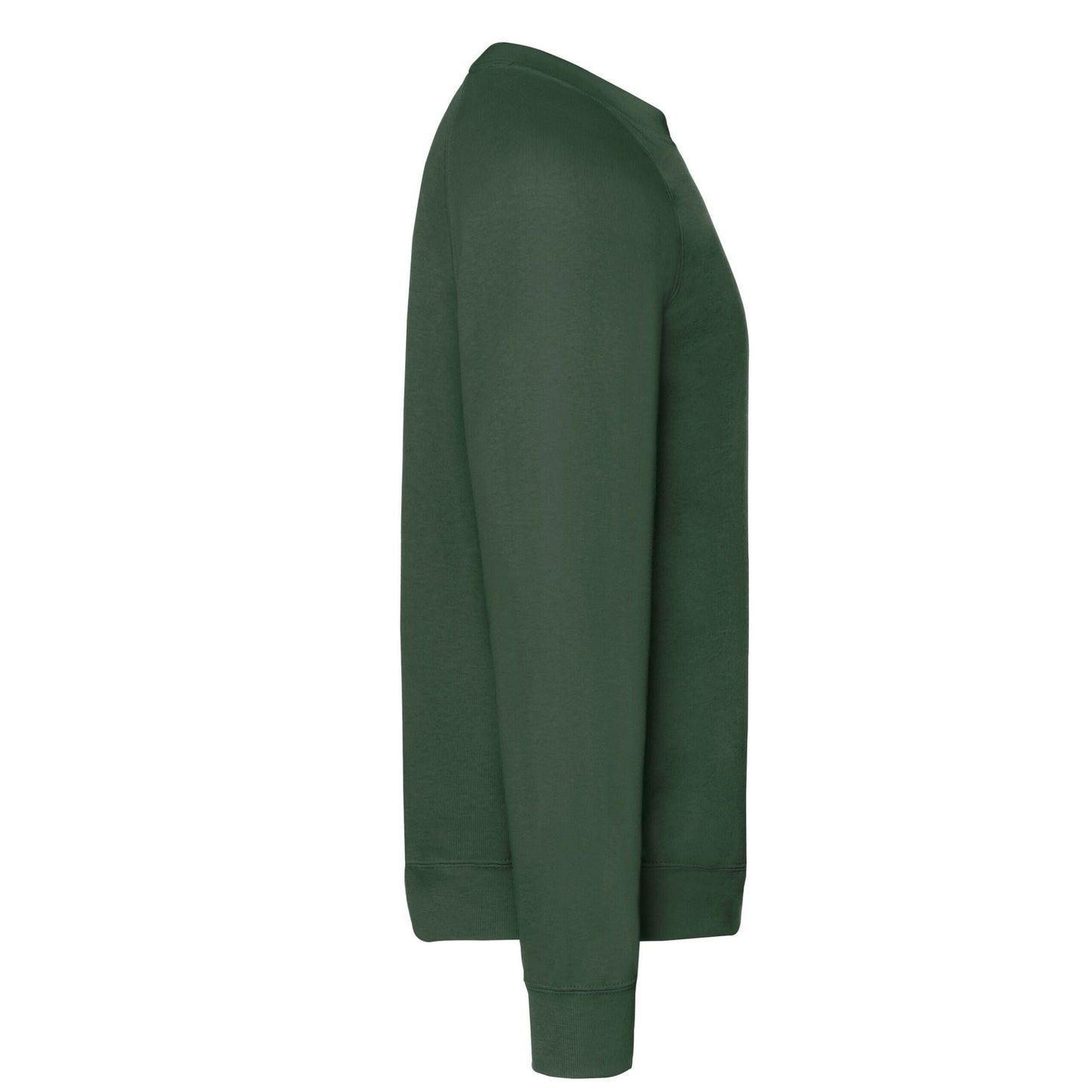 Bottle Green - Side - Fruit Of The Loom Mens Classic Raglan Sweatshirt