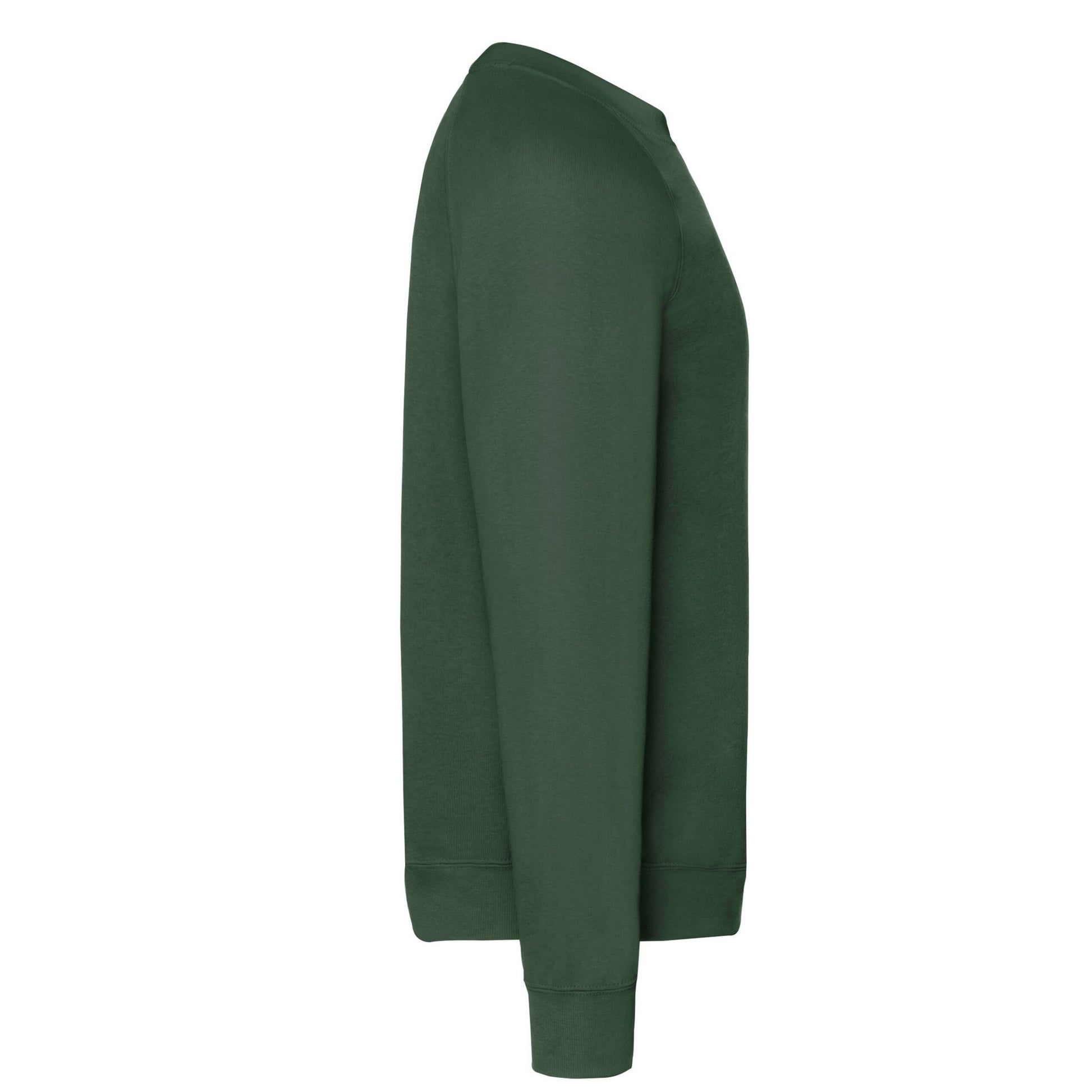 Bottle Green - Side - Fruit Of The Loom Mens Classic Raglan Sweatshirt