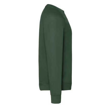 Bottle Green - Side - Fruit Of The Loom Mens Classic Raglan Sweatshirt