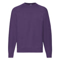 Purple - Front - Fruit of the Loom Mens Classic Raglan Sweatshirt