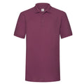 Burgundy - Front - Fruit of the Loom Mens Polycotton Pique Heavy Polo Shirt
