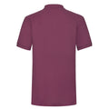 Burgundy - Back - Fruit of the Loom Mens Polycotton Pique Heavy Polo Shirt
