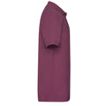 Burgundy - Side - Fruit of the Loom Mens Polycotton Pique Heavy Polo Shirt