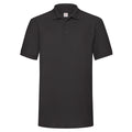 Black - Front - Fruit of the Loom Mens Polycotton Pique Heavy Polo Shirt