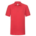 Red - Front - Fruit of the Loom Mens Polycotton Pique Heavy Polo Shirt