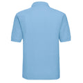 Sky Blue - Back - Russell Mens Polycotton Pique Polo Shirt
