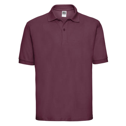 Burgundy - Front - Russell Mens Polycotton Pique Polo Shirt
