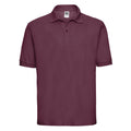 Burgundy - Front - Russell Mens Polycotton Pique Polo Shirt