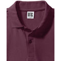 Burgundy - Side - Russell Mens Polycotton Pique Polo Shirt
