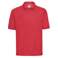 Bright Red - Front - Russell Mens Polycotton Pique Polo Shirt