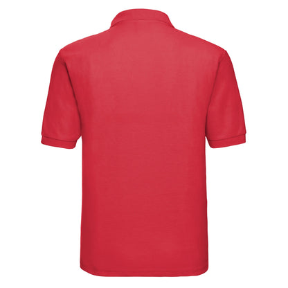Bright Red - Back - Russell Mens Polycotton Pique Polo Shirt