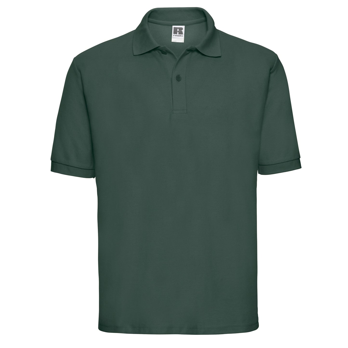 Bottle Green - Front - Russell Mens Polycotton Pique Polo Shirt