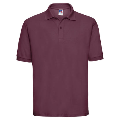 Burgundy - Front - Russell Mens Polycotton Pique Polo Shirt