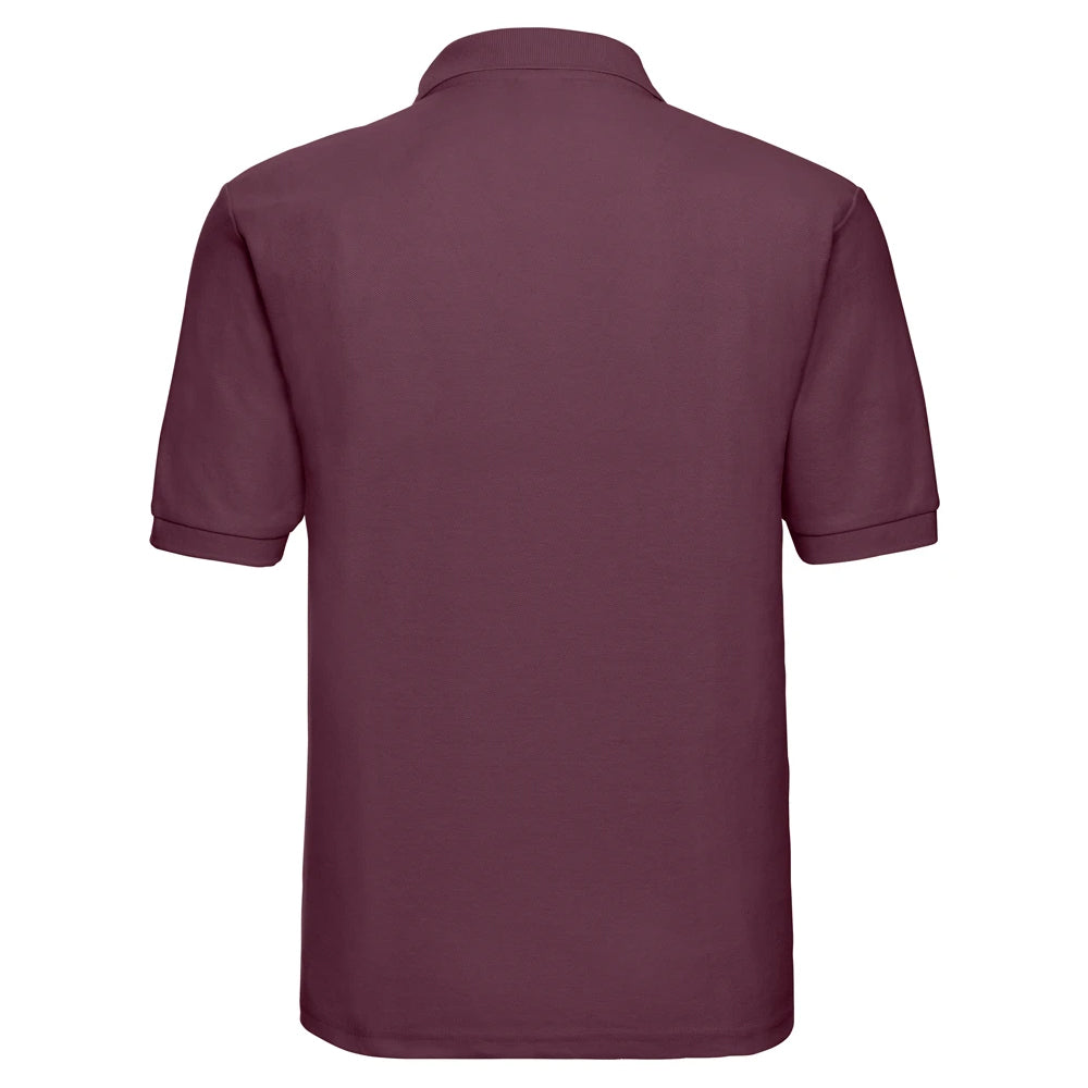 Burgundy - Back - Russell Mens Polycotton Pique Polo Shirt