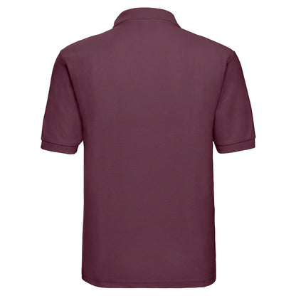 Burgundy - Back - Russell Mens Polycotton Pique Polo Shirt